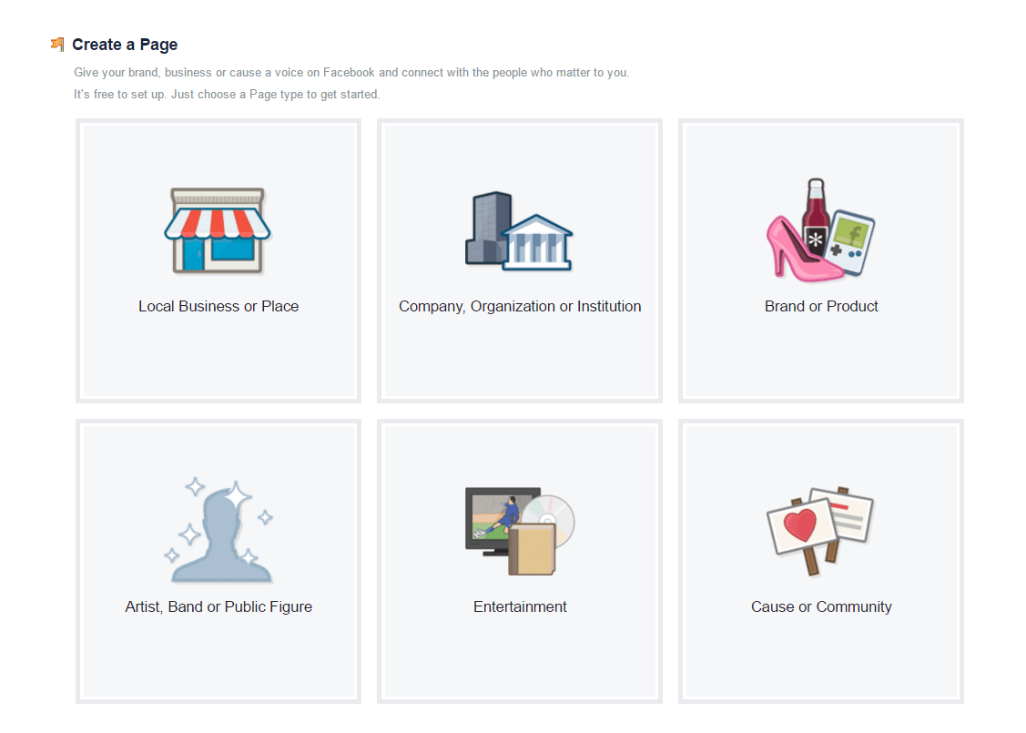 Facebook Page Categories