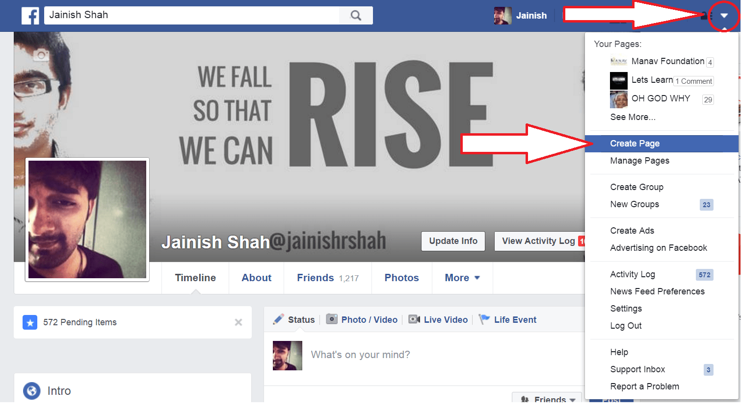 Facebook Create Page
