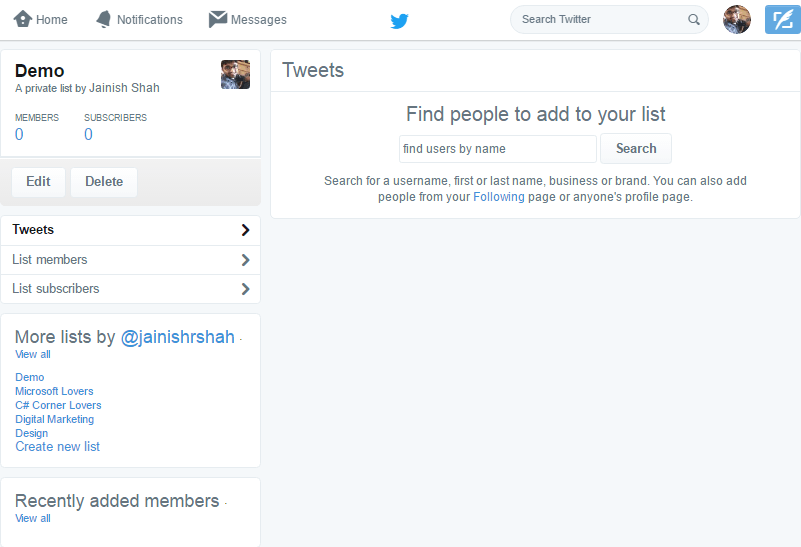 managing twitter lists