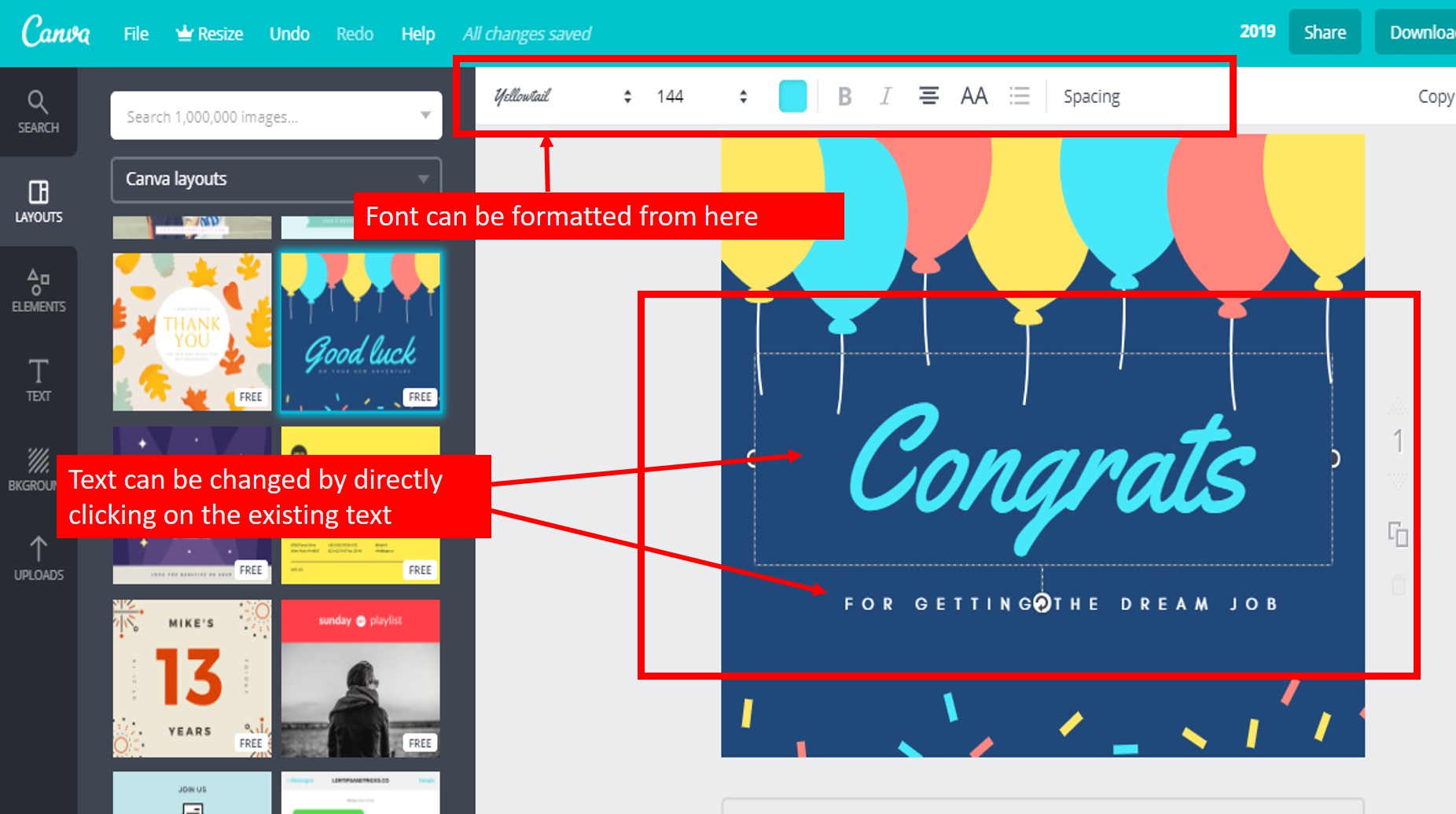 Canva Font Formatting