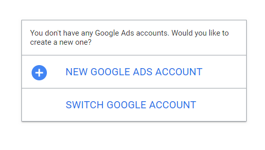 keyword planner - select google account