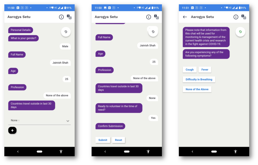 Aarogya Setu Mobile App - Fill the personal details