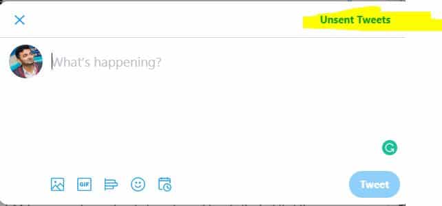 Check the unsent tweets in draft on Twitter
