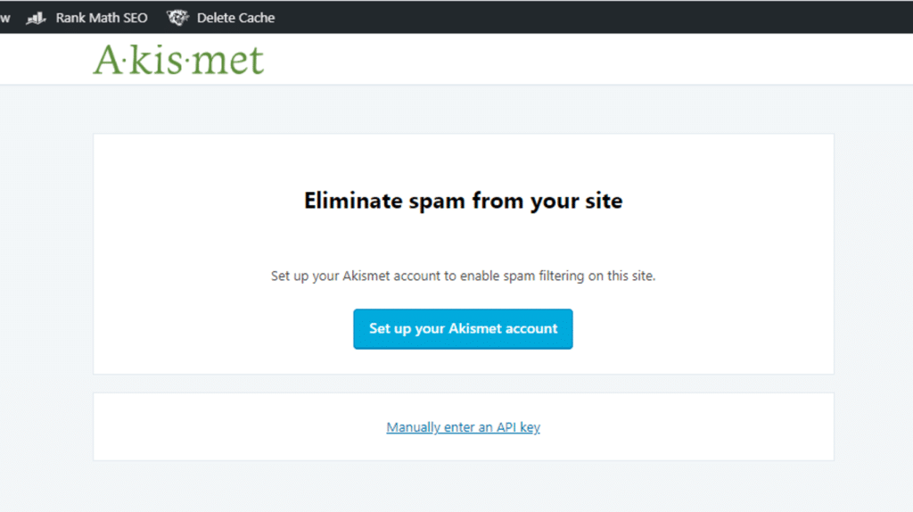Akismet Account Set Up in WordPress