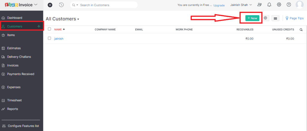 Zoho Invoice - Add Customers